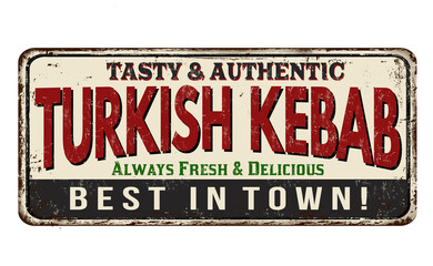 Turkish Kebab vintage rusty metal sign