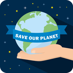 Save our planet vector illustration ecology concept