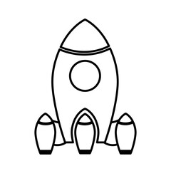 Space rocket icon over white background. vector illustration