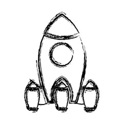 Space rocket icon over white background. vector illustration