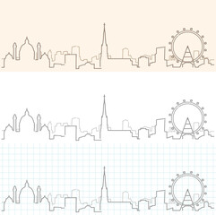 Fototapeta premium Ręcznie rysowane panoramę Wiednia
