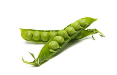 Green young peas isolated