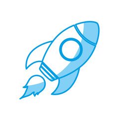 Space rocket icon over white background. vector illustration