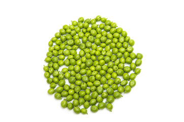 Green young peas isolated