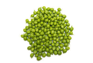 Green young peas isolated