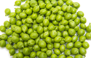 Green young peas isolated