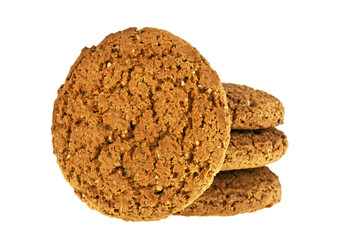 Oatmeal cookies isolated on a white background