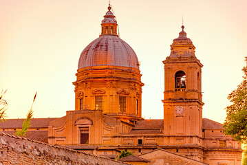 Church of saint francesco assisi at perugia at sunset
