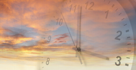 Clock in sky