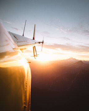 Sunset view from the helicopter