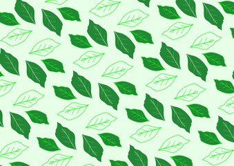 Seamless pattern with abstract leaves. Vector background.