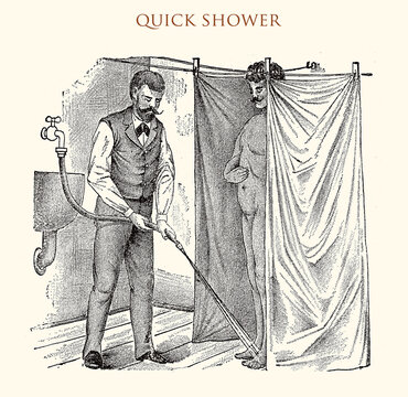 Quick showerr,vintage illustration