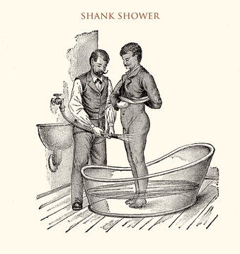 Shank shower, vintage illustration