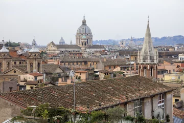 Deurstickers The city view from the Pincian Hill with the typical houses and ancient domes of churches  Rome Lazio Italy Europe © ClickAlps