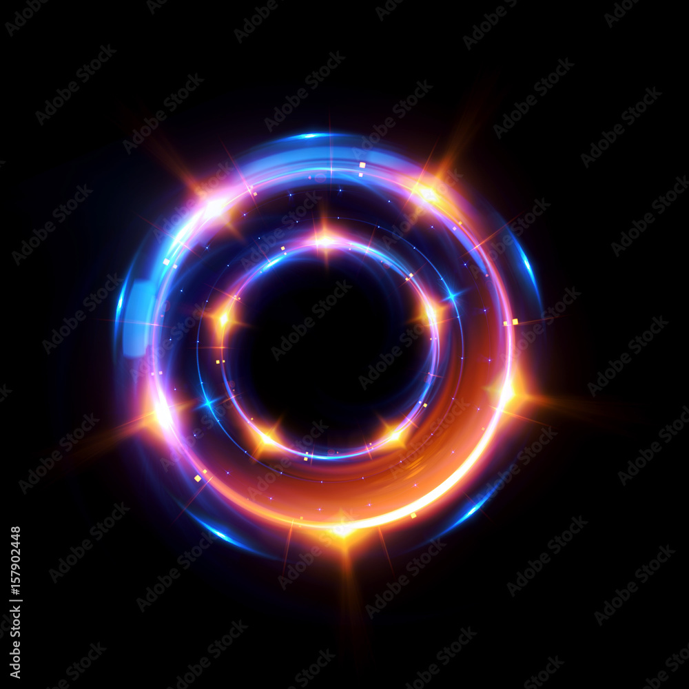 Wall mural abstract background. luminous swirling. elegant glowing circle. .sparking particle. space tunnel. gl