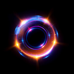 Abstract background. luminous swirling. Elegant glowing circle. .Sparking particle. Space tunnel. Glossy jellyfish. Colorful ellipse. Glint sphere