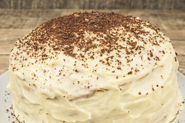 Cake on wood background