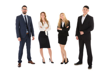 Obraz premium Portrait Of Young Smiling Businesspeople