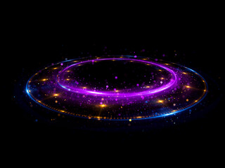 Abstract background. luminous swirl. Elegant glowing circle. Bright spiral. Glow ribbon. Empty space. .Sparkling particle. Space tunnel. Glossy orbit. Colorful ellipse. Glint galaxy. Oval stage