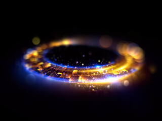 Abstract background. luminous swirl. Elegant glowing circle. Bright spiral. Glow ribbon. Empty space. .Sparkling particle. Space tunnel. Glossy orbit. Colorful ellipse. Glint galaxy. Oval stage