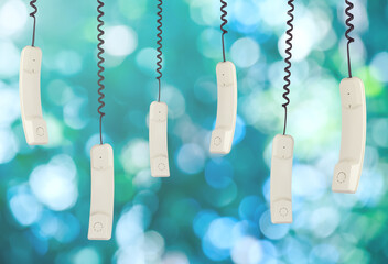 Telephone receiver hanging