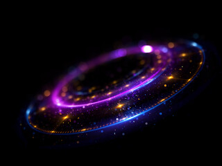 Abstract background. luminous swirl. Elegant glowing circle. Bright spiral. Glow ribbon. Empty space. .Sparkling particle. Space tunnel. Glossy orbit. Colorful ellipse. Glint galaxy. Oval stage