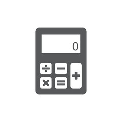 Simple flat style electronic calculator with buttons. Flat style icon. Vector illustration