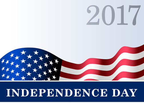 Independence day USA background with flag. Symbol of 4th july celebration the United State of America. Happy fourth july holiday, patriotic flag banner template. Vector illustration