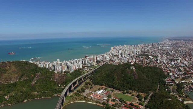 Aerial View of Vitoria city in Espirito Santo, Brazil
