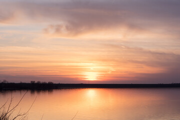 Fototapeta na wymiar Lake Sky at Sunset