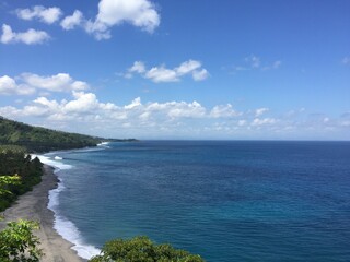 Beautiful blue beach on the coast of Senggigi, Lombok, Indonesia