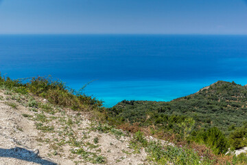Amazing landscape with blue waters, Lefkada, Ionian Islands, Greece