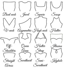 Types of neck cuts outlines