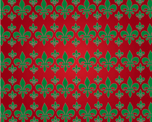 Red and Green fleur-de-lis