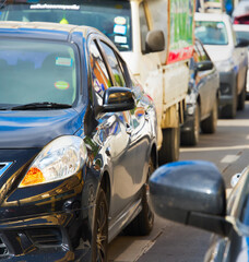 Fototapeta premium Heavy traffic block, Thailand