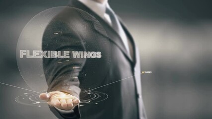 Flexible Wings with hologram businessman concept - Powered by Adobe
