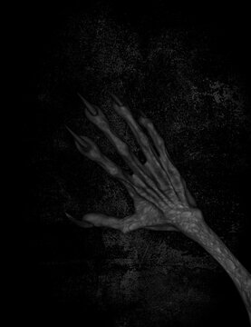 3d illustration of Hand of evil on grunge background