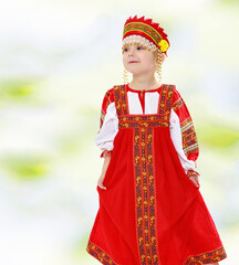 Girl in Russian national costume.