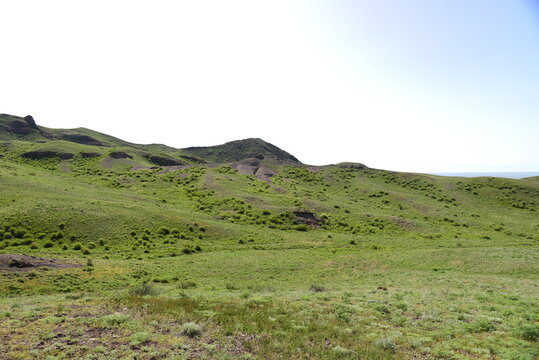 Spring steppen landscape in Kazakhstan