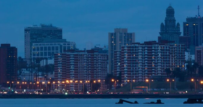 Time lapse of traffic in Rambla de Montevideo, Uruguay