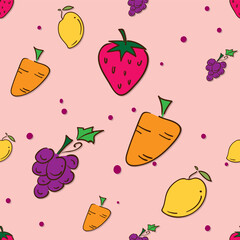 pattern fruit mango carrot grape Strawberry