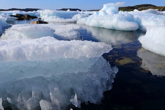 drift ice in blueish water