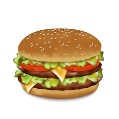 Burger. Realistic. Vector illustration