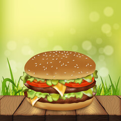 Burger. Realistic. Vector illustration