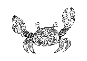 Crab. Zentangle style.