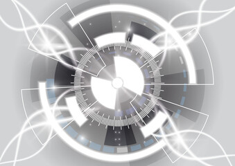 Vector gray circle technology background, Abstract digital concept