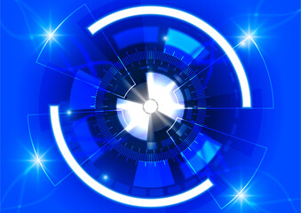 Vector blue circle technology background, Abstract digital concept.