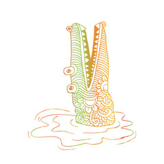 Crocodile. Decorative style.