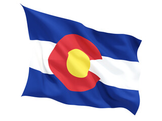 Flag of colorado, US state fluttering flag
