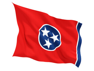 Flag of tennessee, US state fluttering flag